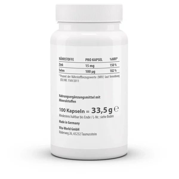Vitaworld zink selenium 100 capsules - Afbeelding 2