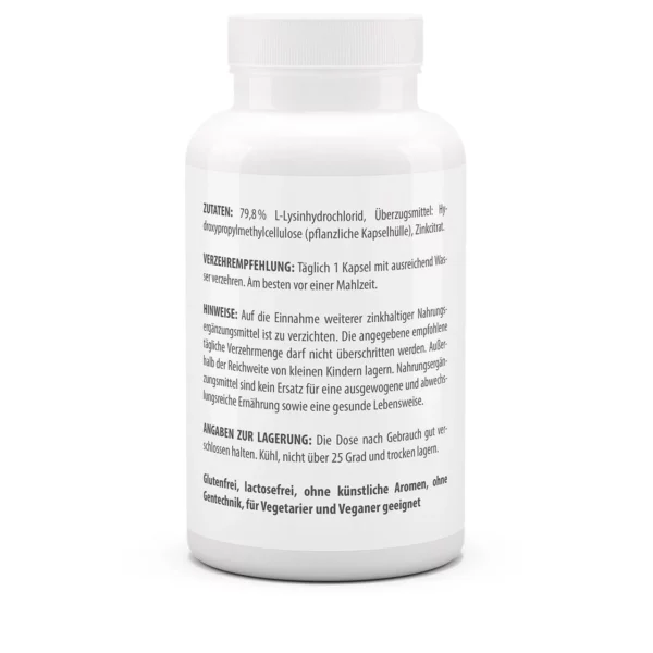 Vitaworld lysine 600 plus zink 10 120 capsules - Afbeelding 3
