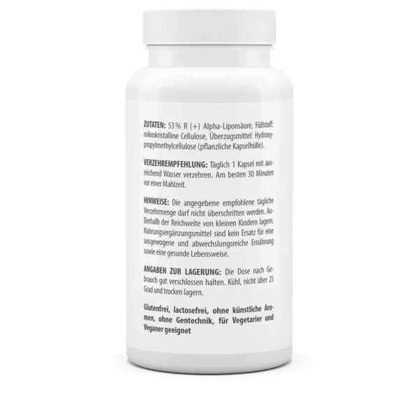 Vitaworld R (+) alfaliponzuur 200mg 100 capsules - Afbeelding 3