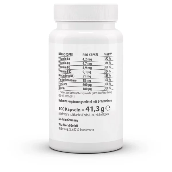 Vitaworld Vitamine B complex 100 capsules - Afbeelding 2