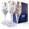 Mazzega Art & Design Murano wijnglazen aventurijn wit