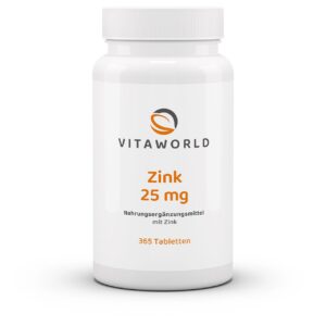 Vitaworld zink 25mg 365 tabletten