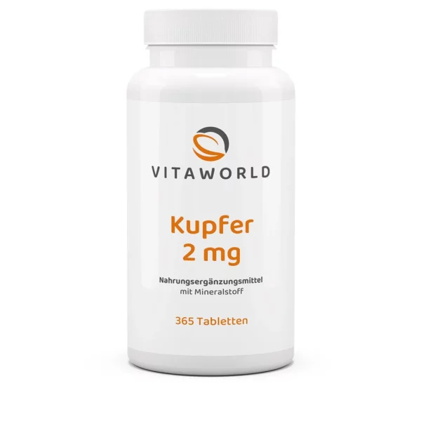 Vitaworld koper 2mg 365 tabletten