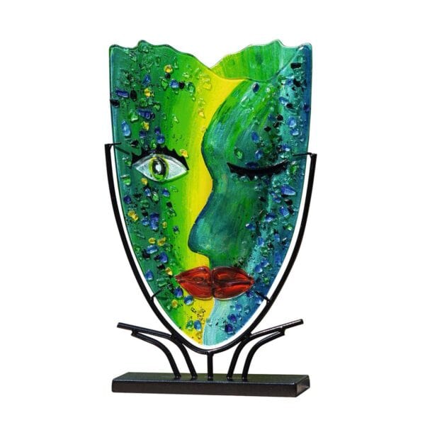 Gilde Glasart ovale siervaas Face Twinkle 49cm
