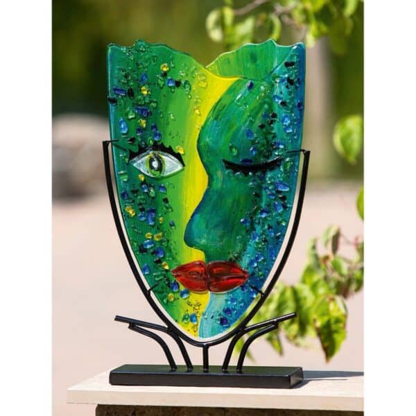 Gilde Glasart ovale siervaas Face Twinkle 49cm - Afbeelding 2