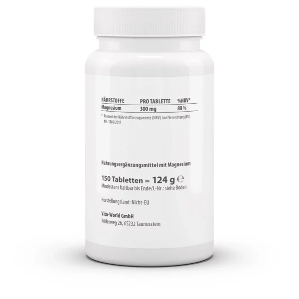 Vitaworld magnesium 300 150 tabletten - Afbeelding 2