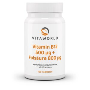 Vitaworld Vitamine B12 en foliumzuur 180 tabletten