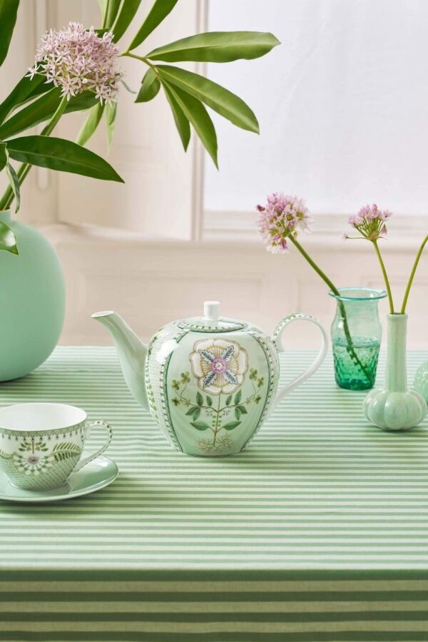 Pip Studio Lily en Lotus tegels licht groen theepot 1600ml - Afbeelding 4