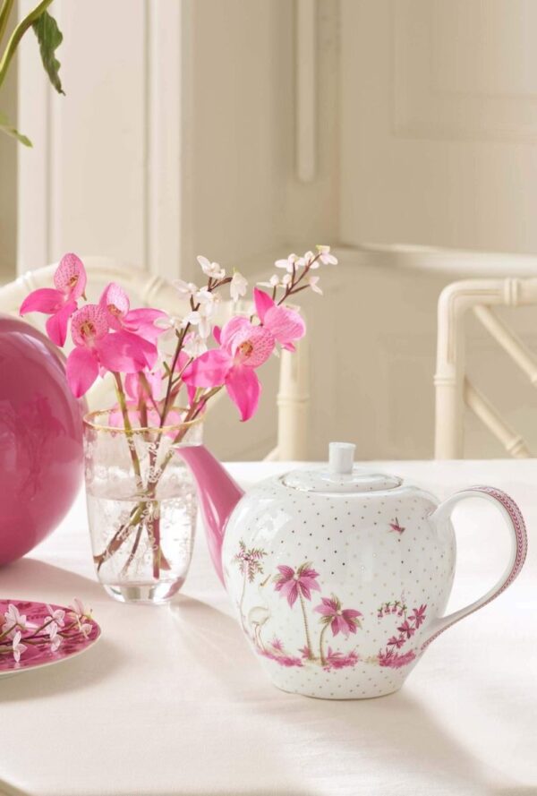 Pip Studio Jolie stippen goud roze theepot 1600ml - Afbeelding 3