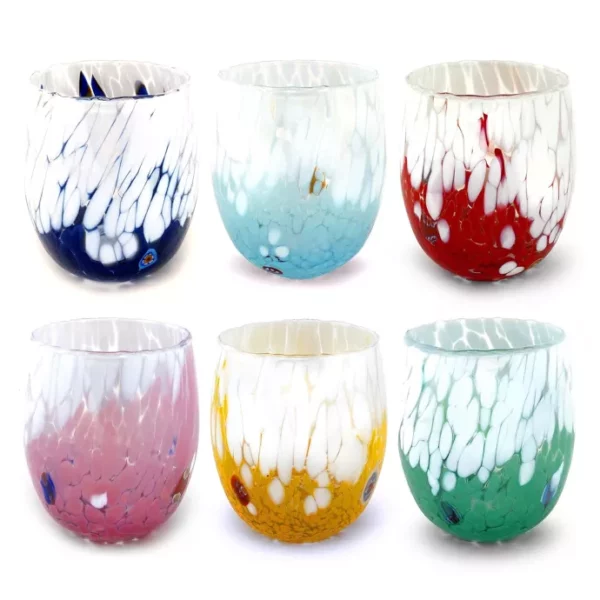 Mazzega Art en Design Murano waterglazen bicolor gift box - Afbeelding 2