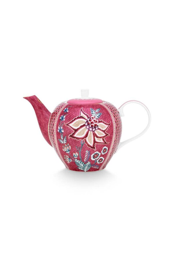 Pip Studio Flower Festival donkerroze theepot 1600ml