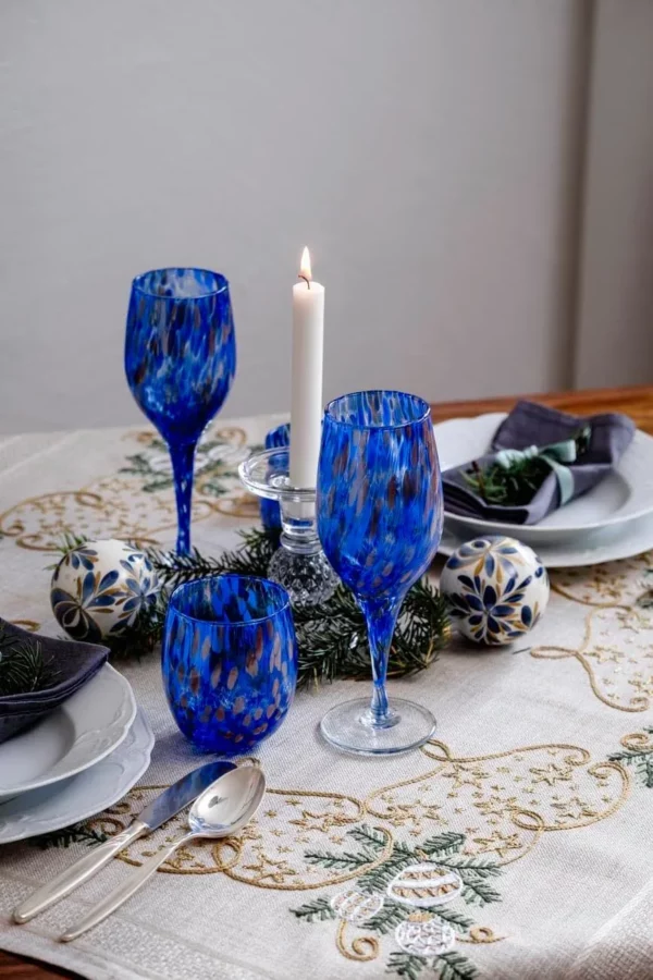 Mazzega Art & Design Murano wijnglazen aventurijn blauw - Afbeelding 4