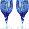 Mazzega Art & Design Murano wijnglazen aventurijn blauw - Afbeelding 2