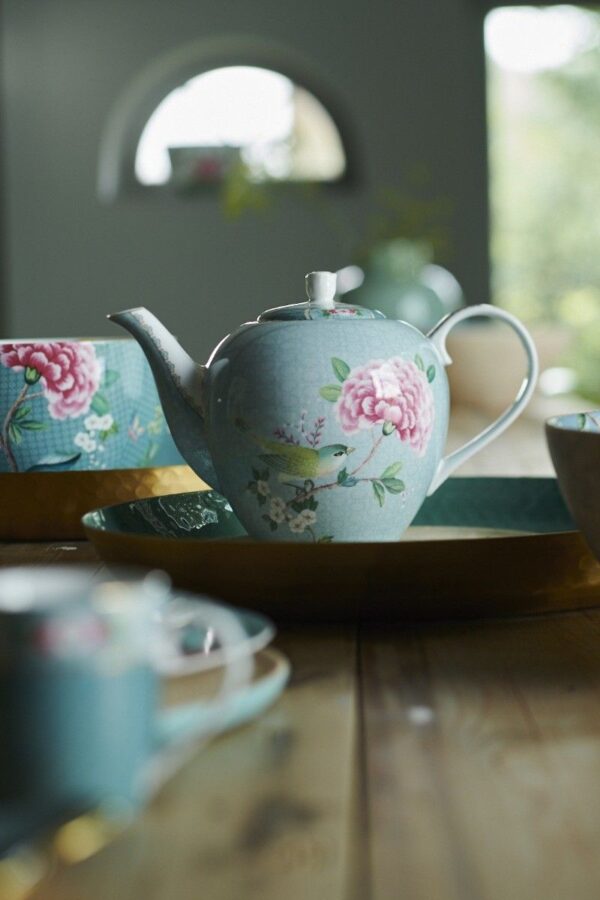 Pip Studio Blushing Birds blauw theepot 1600ml - Afbeelding 4