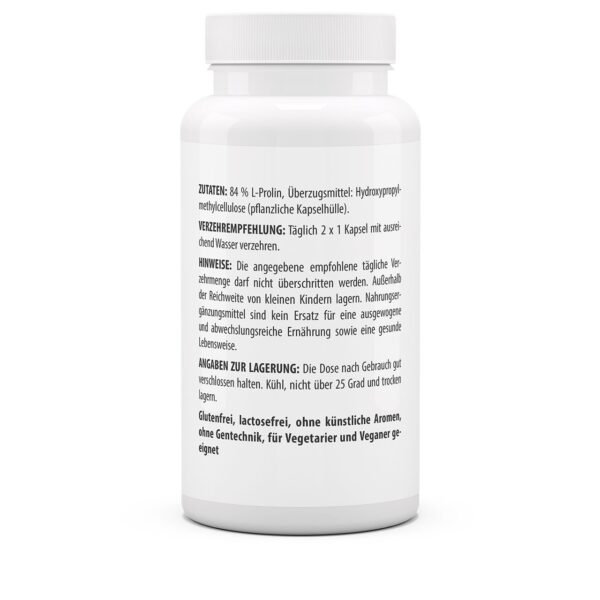 Vitaworld L-proline 500mg 100 capsules - Afbeelding 3