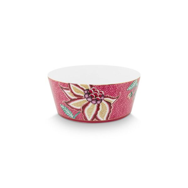Pip Studio Oriental flower festival giftset bowls chopsticks dark pink - Afbeelding 2