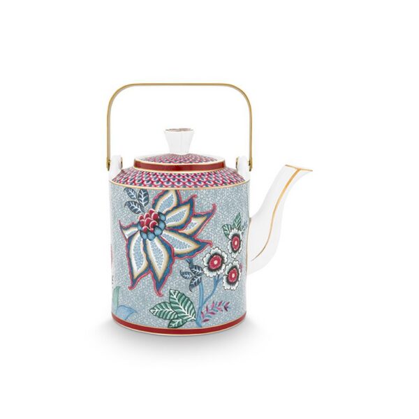Pip Studio Oriental flower festival blauw theepot 1000ml - Afbeelding 3