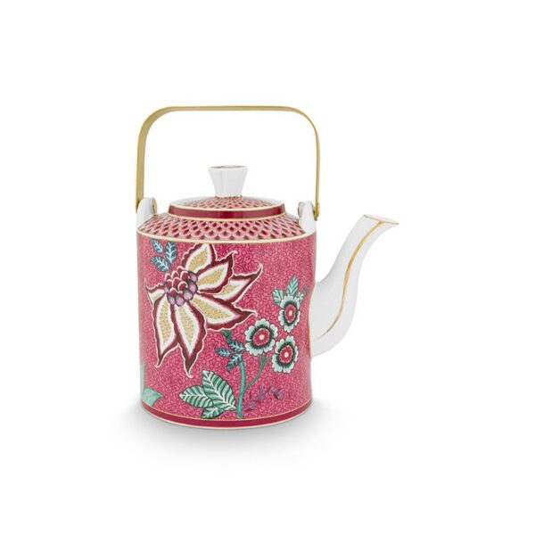 Pip Studio Oriental flower festival donkerroze theepot 1000ml - Afbeelding 3
