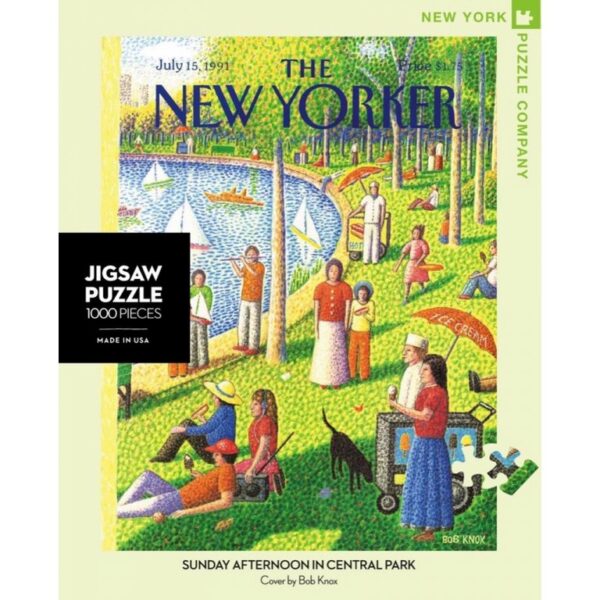 New York Puzzle Company New Yorker Sunday Afternoon in Central Park 1000 stukjes puzzel - Afbeelding 4