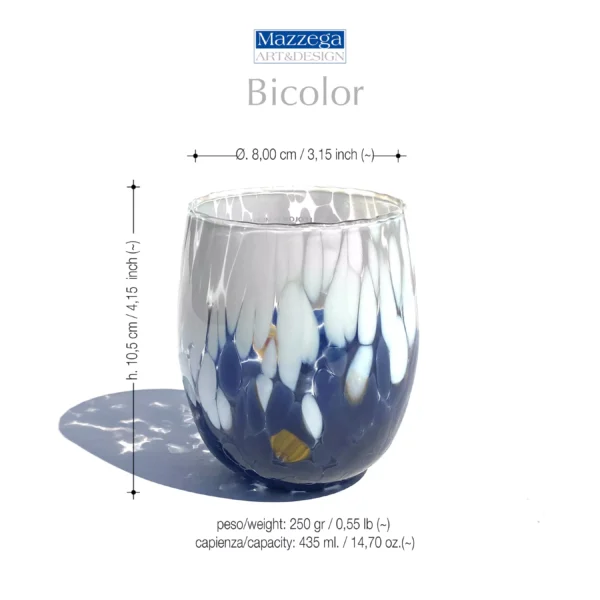 Mazzega Art en Design Murano waterglazen bicolor gift box - Afbeelding 7