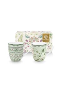 Pip Studio Lily en Lotus licht groen set 2 xl mokken 450ml