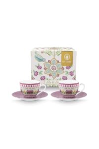Pip Studio Lily en Lotus lila set 2 espresso kop en schotel 120ml