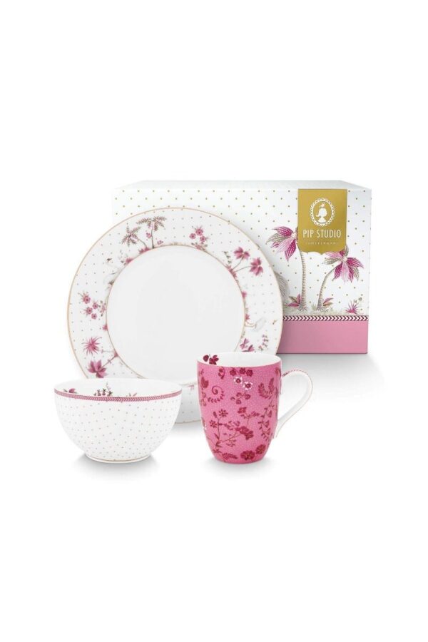 Pip Studio Jolie roze onbijtset 3 delig