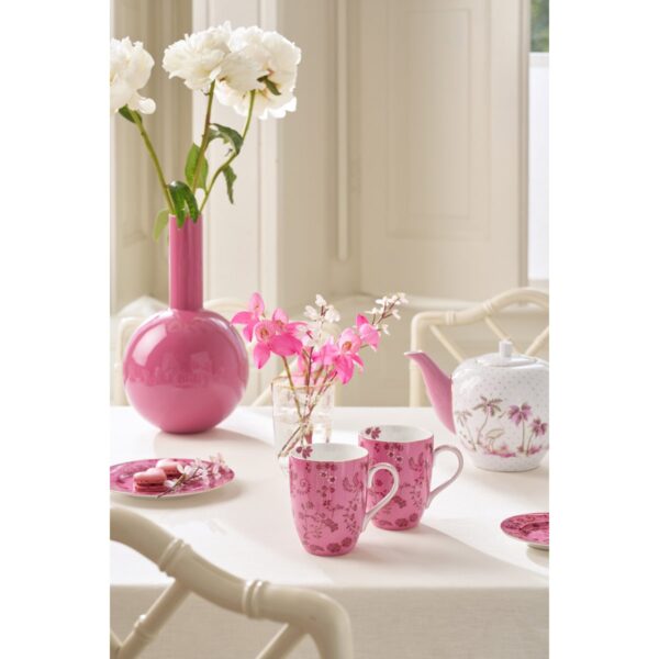 Pip Studio Jolie bloemen roze set 2 grote mokken 350ml - Afbeelding 4