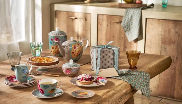 Pip Studio Blooming Tales theepot fantasy khaki blauw 1600ml - Afbeelding 5